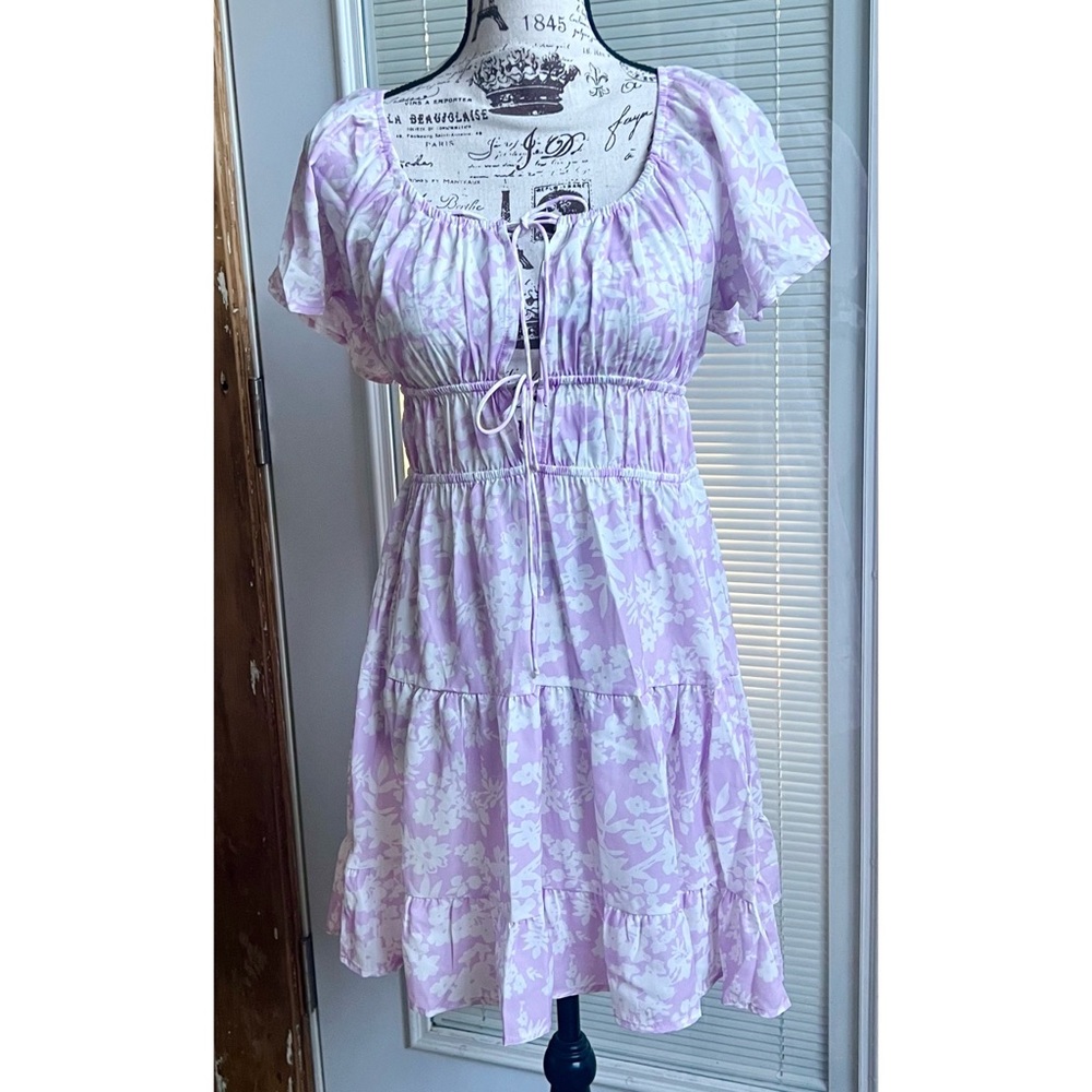 Lavender lightweight unlined swimsuit coverup dress
